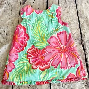 Lilly Pulitzer Pink and Green Floral Kids Blouse